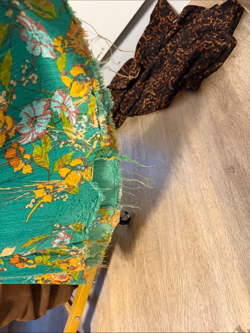Free People Green Floral Wide-Leg Flowy Pant with Yellow Accents - Picture 5 of 7
